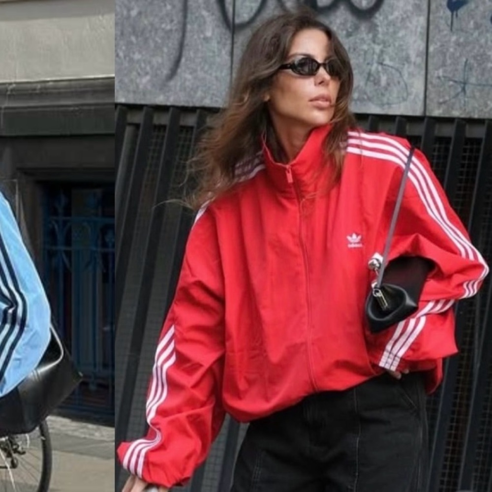 Adidas Orange and White Track Jacket